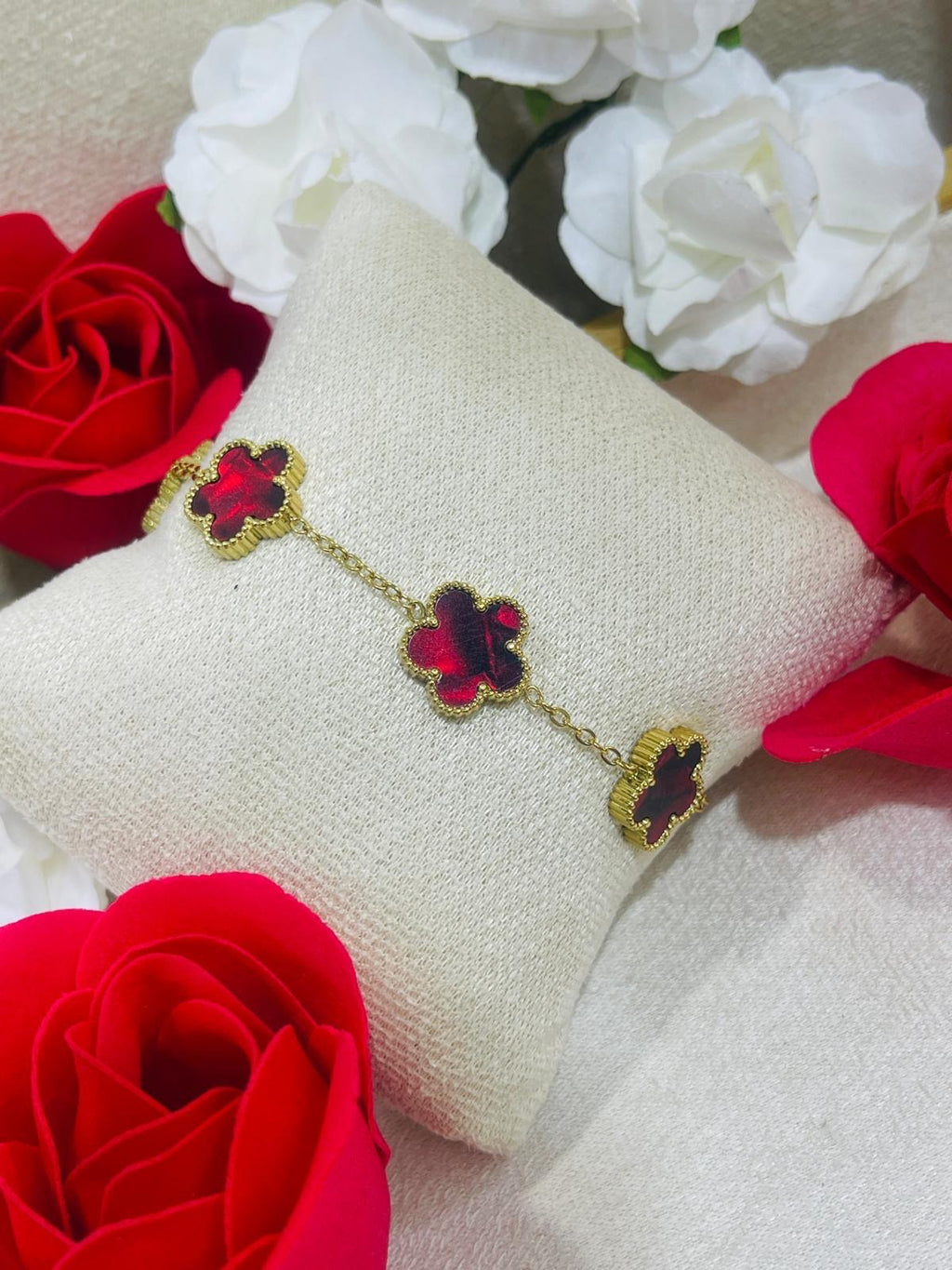 Essence- Pulsera floral en acero inoxidable y chapado en oro